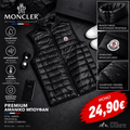 Αντιανεμικό Αδιάβροχο Αμάνικο Moncler Μαύρο